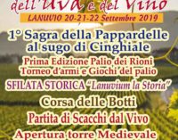 Lanuvio, al via domani la XXXVII edizione della Festa dell’Uva e del Vino