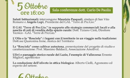 San Vito Romano – “L’Olio e L’olivicoltura: le opportunità per il territorio”