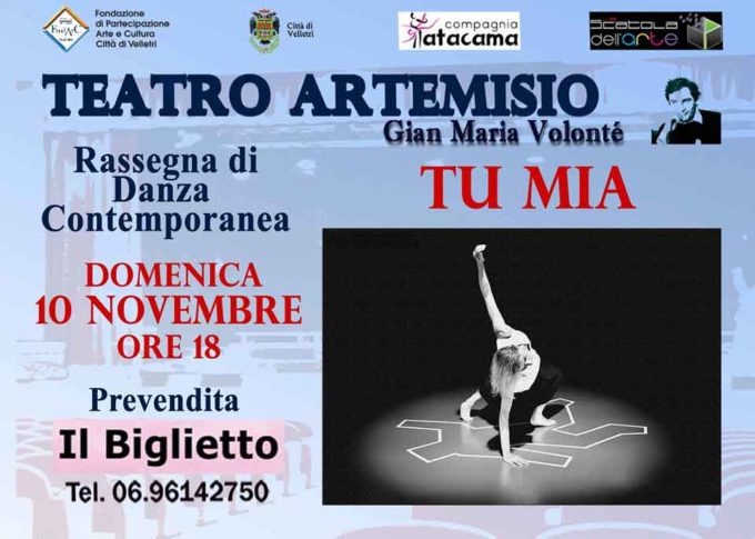 Con “Tu mia” torna la danza contemporanea al Teatro Artemisio-Volonté di Velletri