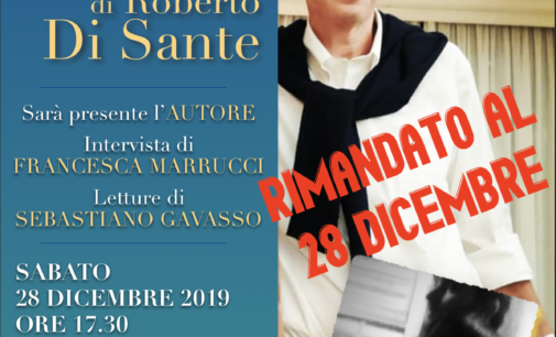 Marino: torna Roberto Di Sante a presentare il libro ‘Tre’ a Punto a Capo Onlus