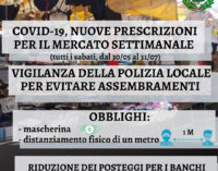 MERCATO SETTIMANALE: DA SABATO TUTTI I BANCHI: ESTESA L’AREA PER GARANTIRE IL DISTANZIAMENTO FISICO