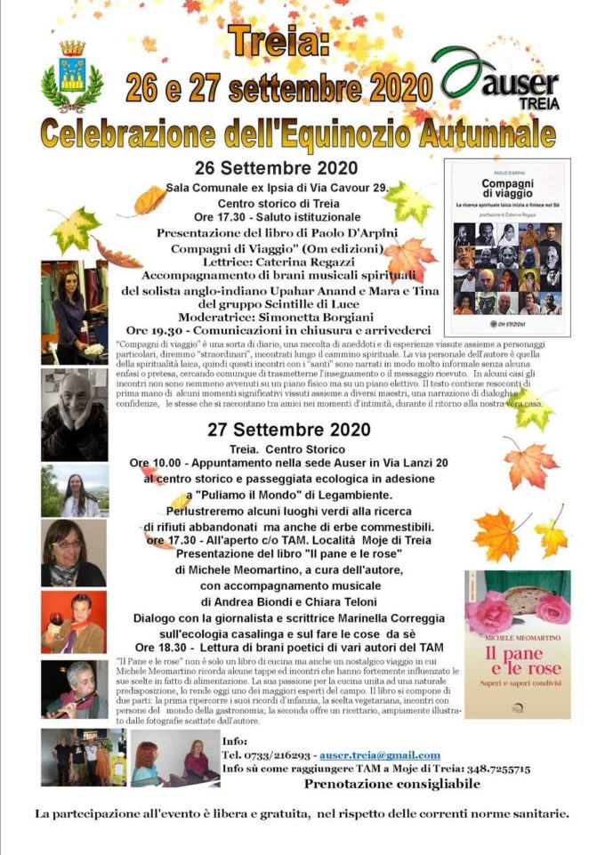 Treia, 26 e 27 settembre 2020 – Celebrazione dell’Equinozio Autunnale