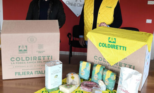 CIAMPINO:  DALLA COLDIRETTI PACCO ALIMENTARE PER FAMIGLIE IN DIFFICOLTÀ 