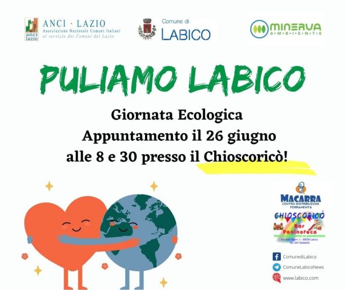 Puliamo il Lazio! Labico aderisce a giornata ecologica Anci