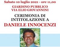 MARINO – IL GIARDINO PUBBLICO DI VIA ELIO GIOVANNINI   INTITOLATO AL “PROF. DANIELE INNOCENZI”