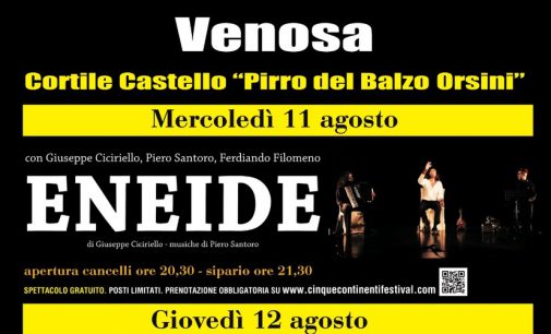 Il Festival dei Cinque Continenti torna a Venosa: in scena la XVI edizione