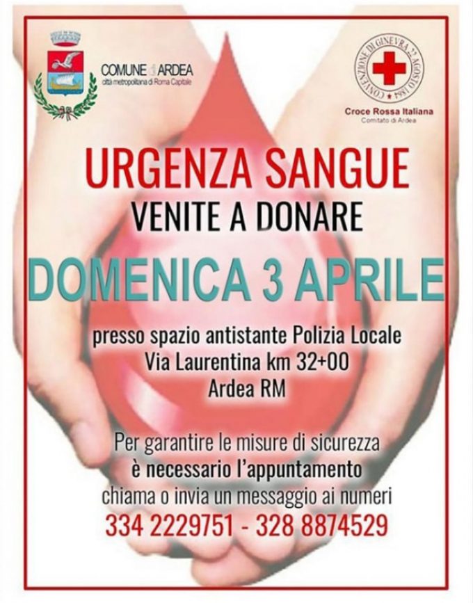 CAMPAGNA DONAZIONE DI SANGUE CROCE ROSSA DI ARDEA