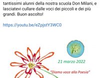 L’ I.C. “ Don Lorenzo Milani ” accoglie la primavera con la voce della  poesia