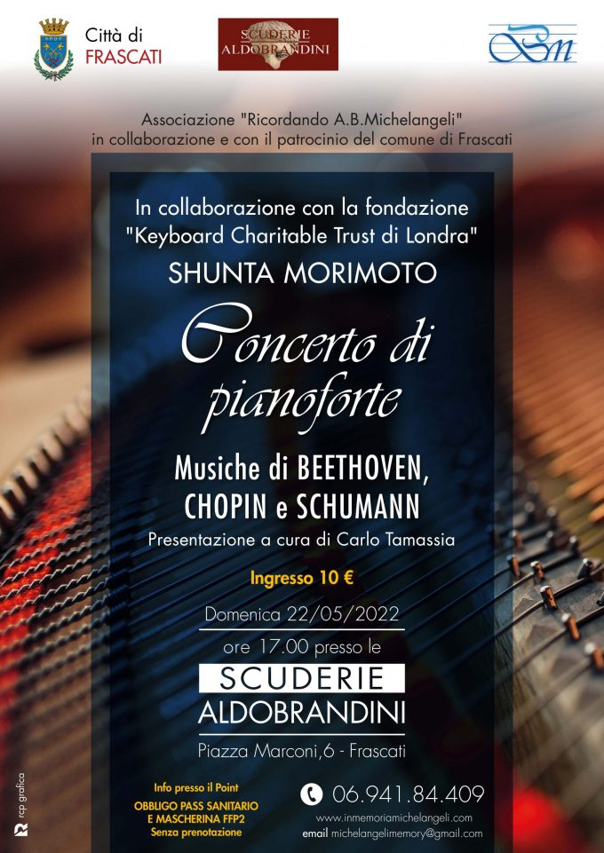 IL PIANISTA SHUNTA MORIMOTO IN CONCERTO ALLE SCUDERIE ALDOBRANDINI