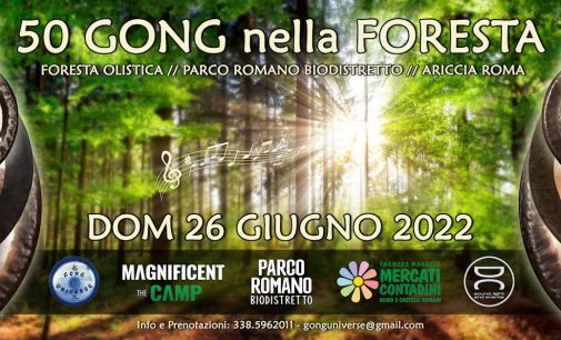 A PARCO ROMANO DI ARICCIA, LA MUSICA DEL FUTURO ANTICO  BAGNO 50 GONG