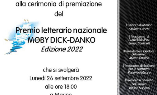 Marino. Bibliopop, Premio nazionale Moby Dick Danko: esito e vincitori lunedì 26