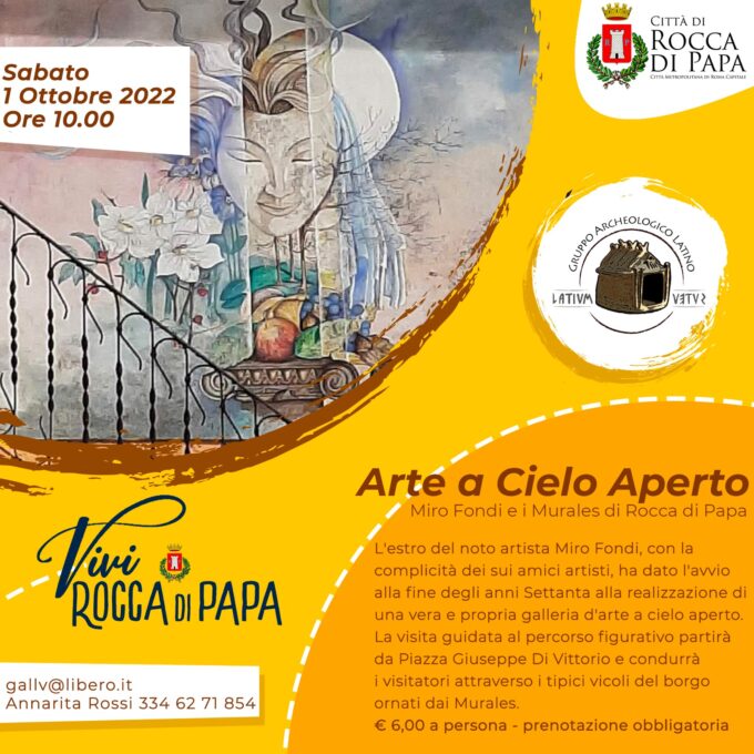 Sabato 1 ottobre: Arte a cielo aperto “Miro Fondi e i Murales di Rocca di Papa”