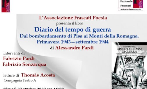 Il 27 ottobre “Diario del tempo di guerra” di Alessandro Pardi