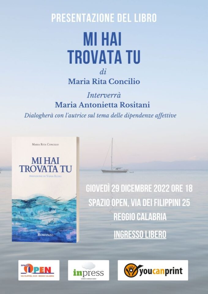 Libri, allo Spazio Open si presenta “Mi hai trovata tu” di Maria Rita Concilio