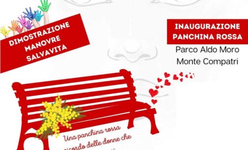 Otto marzo: a Monte Compatri si inaugura una nuova panchina rossa