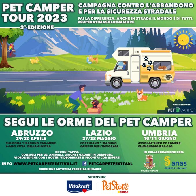 Al via Pet Camper Tour. Insieme contro l’abbandono e per la sicurezza stradale