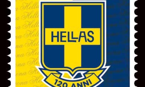 EMISSIONE FRANCOBOLLO HELLAS VERONA FOOTBALL CLUB NEL 120° ANNIVERSARIO DELLA FONDAZIONE