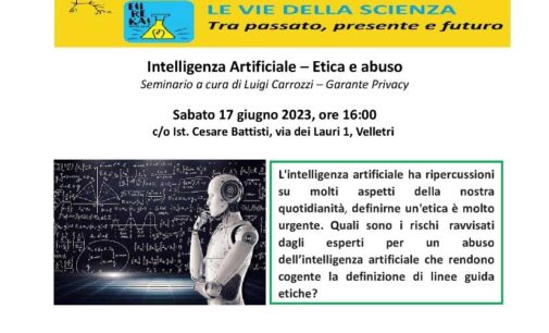 Velletri2030 Seminario – INTELLIGENZA  ARTIFICIALE – ETICA E  ABUSO