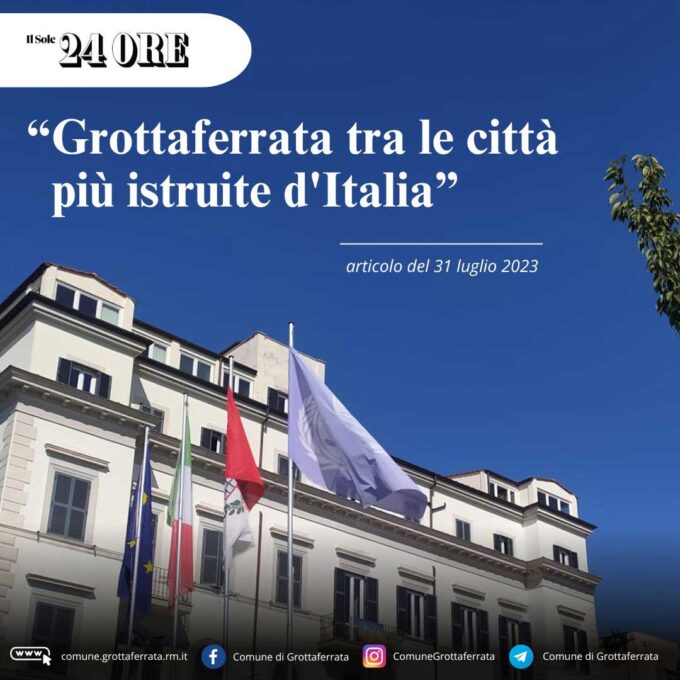 Grottaferrata tra le città più istruite d’Italia