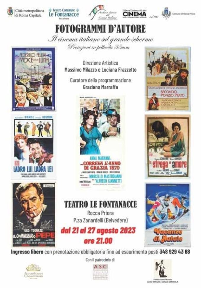 A Rocca Priora il cinema d’autore e a ingresso libero