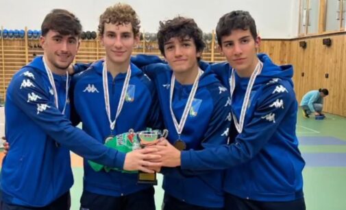 Frascati Scherma, nel circuito europeo Cadetti terzo posto a squadre per Ottaviani e i fratelli Reale