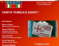 Venerdì 13/10 A.N.P.I. promuove il convegno “Sanità pubblica addio?”