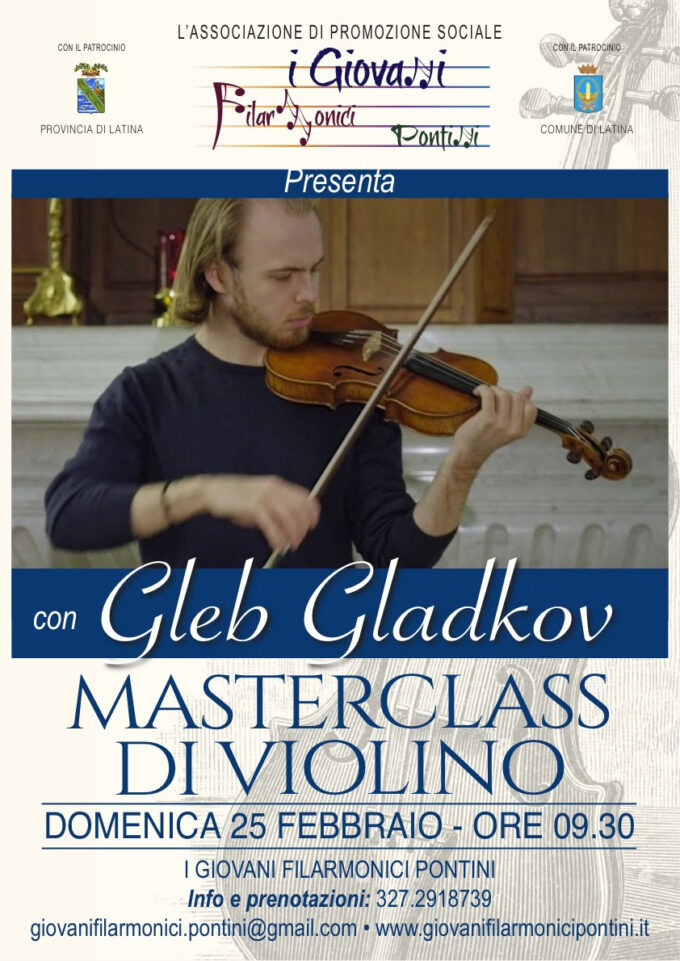 Il violinista Gleb Gladkov in Concerto a Latina