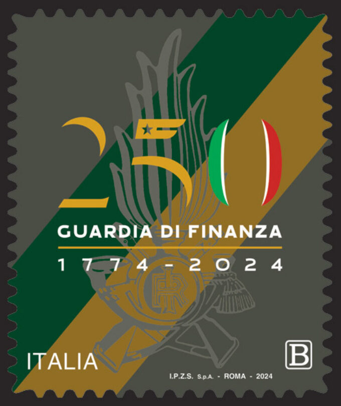 Emissione di un francobollo celebrativo del Corpo della Guardia di Finanza nel 250° Anniversario