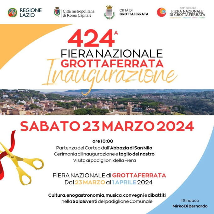 424^ Fiera Nazionale di Grottaferrata: dal 23 marzo al 1 aprile 2024!   