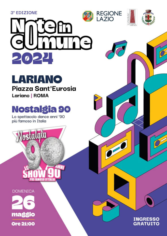  Primo appuntamento a Lariano per festeggiare Sant’Eurosia con Nostalgia 90