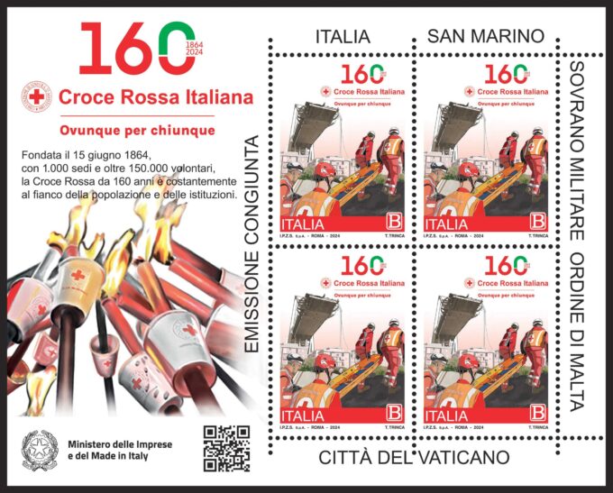 Emissione francobollo Croce Rossa Italiana nel 160° anniversario dell’istituzione