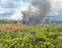 Velletri, incendio in corso in zona Colle Rosso e Monaci