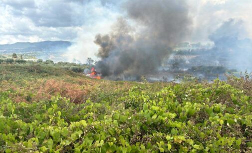 Velletri, incendio in corso in zona Colle Rosso e Monaci