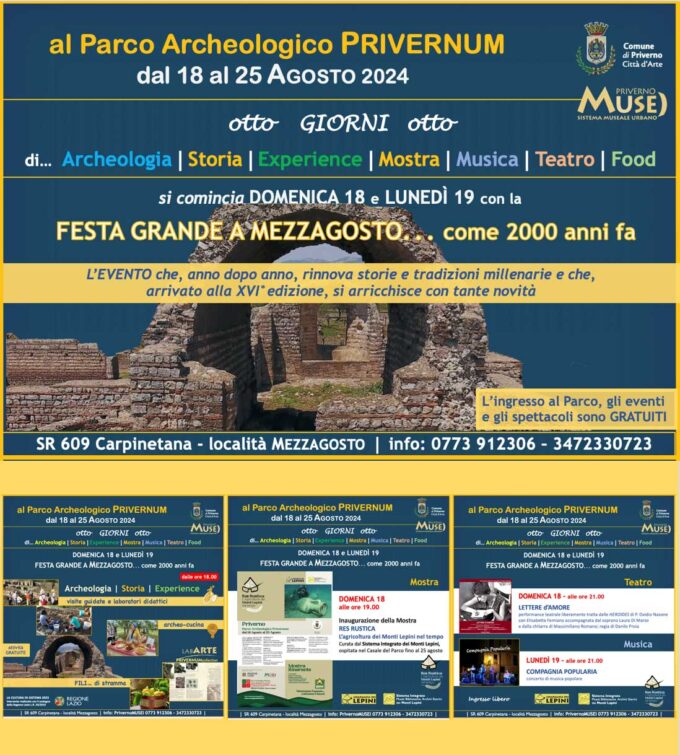 UNA SETTIMANA AL PARCO  al PARCO ARCHEOLOGICO PRIVERNUM