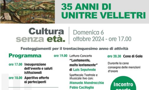 Al Casale della Regina di Velletri domenica la grande festa per i 35 anni dell’Unitre