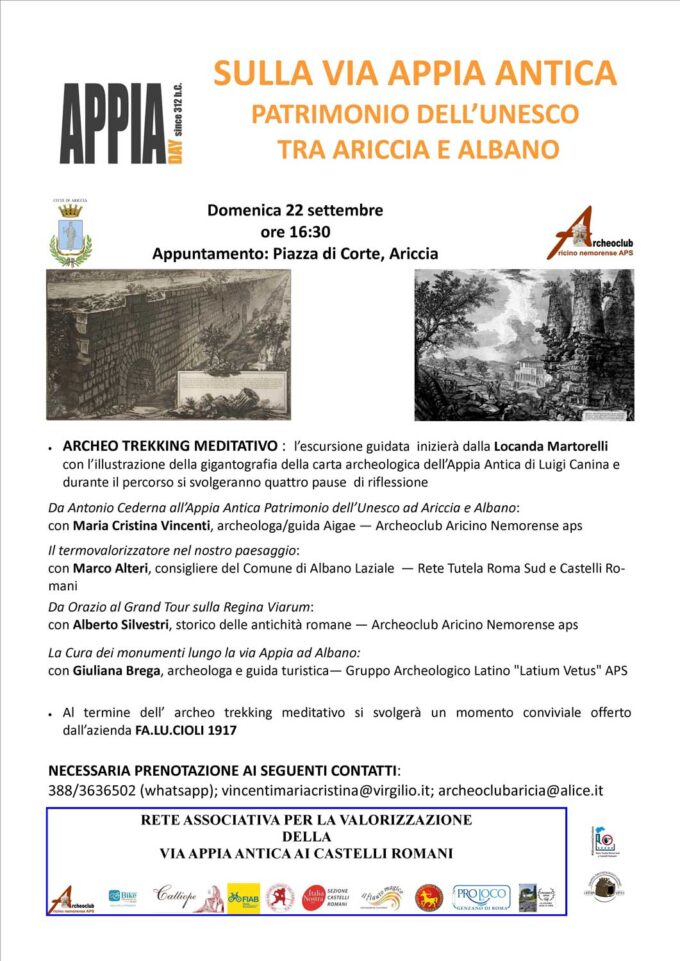 SULLA VIA APPIA ANTICA  PATRIMONIO DELL’UNESCO  TRA ARICCIA E ALBANO