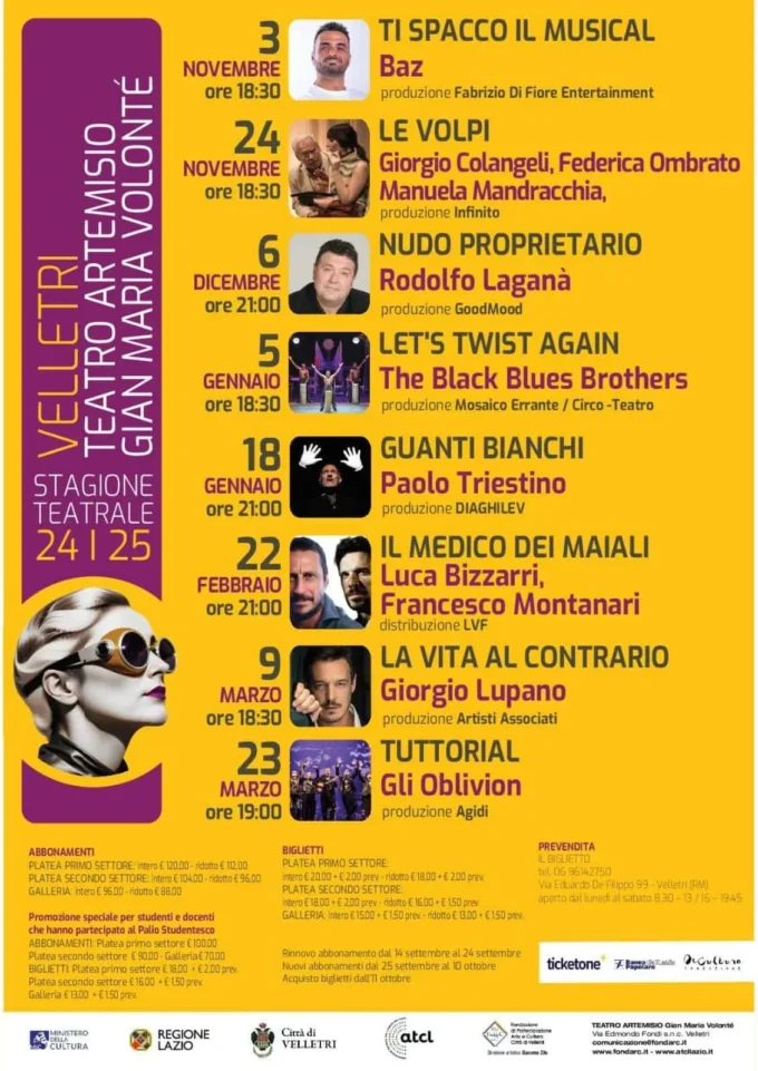 TEATRO ARTEMISIO – CAMPAGNA ABBONAMENTI STAGIONE 2024 2025