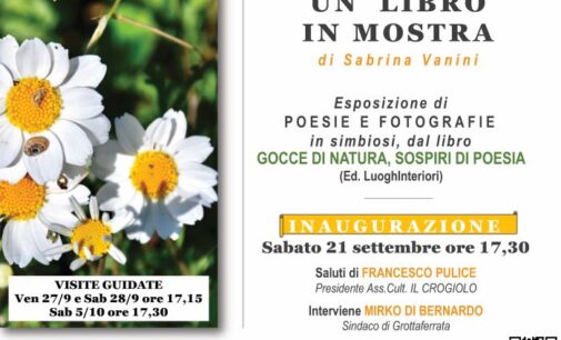 Settembre Grottaferratese: “Un libro in mostra” di Sabrina Vanini dal 21/9 al 5/10