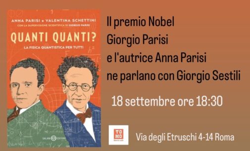 Il Nobel Giorgio Parisi a San Lorenzo (Roma) per parlare di Meccanica Quantistica