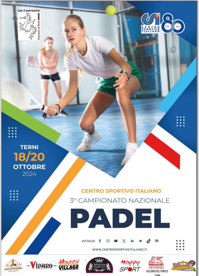 Nel Weekend a Terni il Campionato Nazionale di Padel CSI