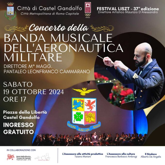 Castel Gandolfo – Concerti nella piazza del borgo con la Banda Aeronautica e la Banda “Giuseppe Verdi”