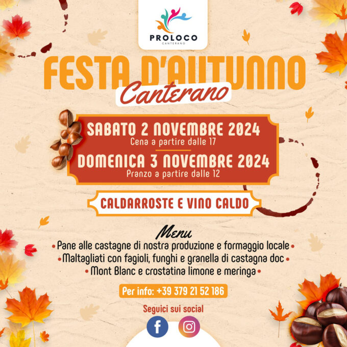 È festa d’autunno a Canterano, tra castagne e bellezza – 2/3 novembre