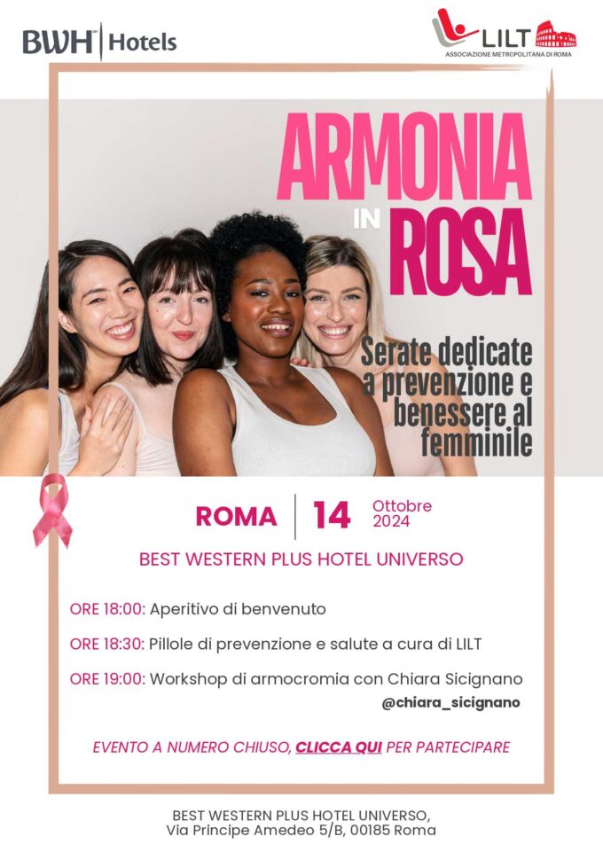 ROMA, ARRIVA NELLA CAPITALE L’INIZIATIVA “ARMONIA IN ROSA”