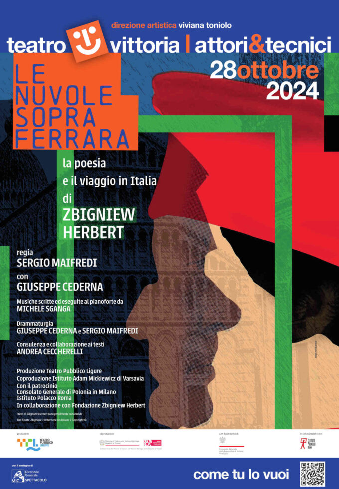 28 ott. Giuseppe Cederna al Teatro Vittoria di Roma – spettacolo dedicato a Herbert, poeta di Solidarnosc, nel centenario dalla nascita