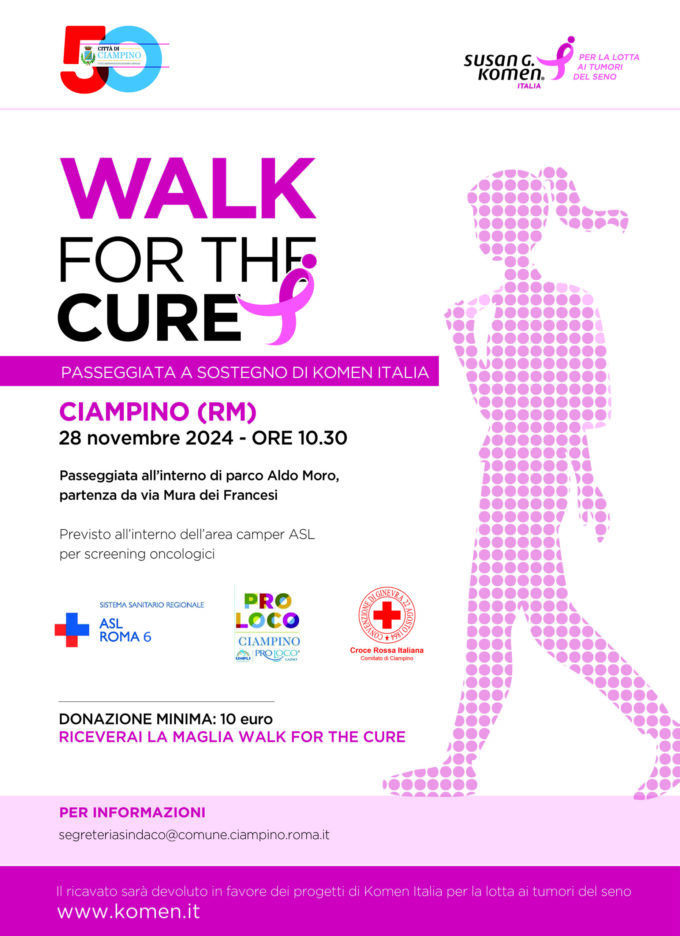 Salute e prevenzione, il 28 novembre torna a Ciampino la Walk for the cure 2024