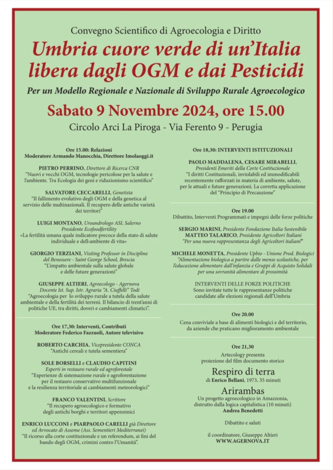 Perugia – Convegno Scientifico di Agroecologia e Diritto