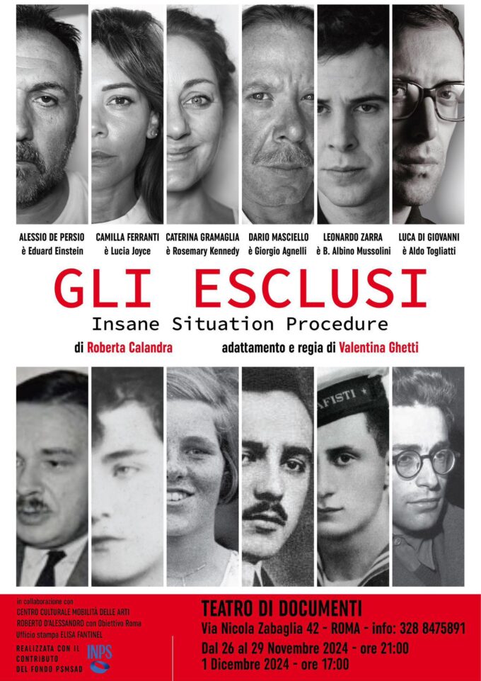 “Gli esclusi. Insane Situation Procedure” di Roberta Calandra al Teatro di Documenti dal 26 al 29 novembre e l’1 dicembre