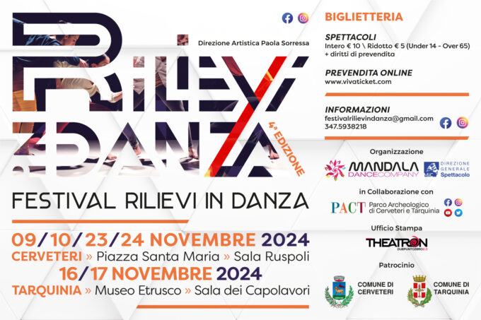 Dal 9 al 24 novembre a Cerveteri e Tarquinia, la quarta edizione del Festival Nazionale Rilievi In Danza