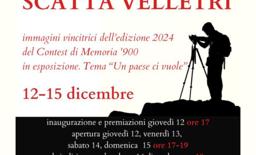 Dal 12 al 15 dicembre III edizione della Mostra “Scatta Velletri”