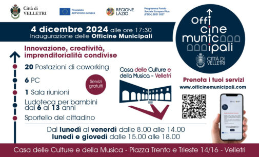 Velletri, domani si inaugurano le “Officine Municipali”